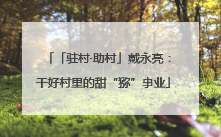 「驻村·助村」戴永亮：干好村里的甜“猕”事业