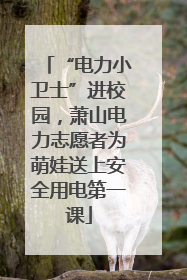 “电力小卫士”进校园，萧山电力志愿者为萌娃送上安全用电第一课