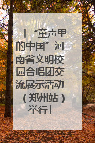 “童声里的中国”河南省文明校园合唱团交流展示活动（郑州站）举行