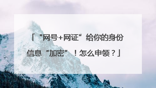 “网号+网证”给你的身份信息“加密”！怎么申领？