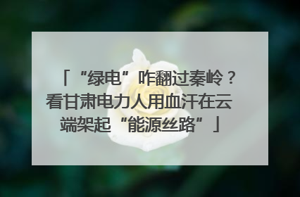 “绿电”咋翻过秦岭？看甘肃电力人用血汗在云端架起“能源丝路”