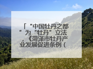 “中国牡丹之都”为“牡丹”立法，《菏泽市牡丹产业发展促进条例（草案建议修改稿）》公开征求意见