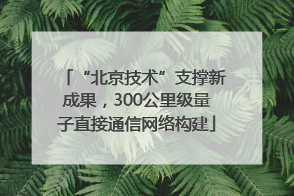 “北京技术”支撑新成果，300公里级量子直接通信网络构建