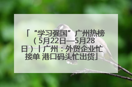 “学习强国”广州热榜（5月22日—5月28日）丨广州：外贸企业忙接单 港口码头忙出货