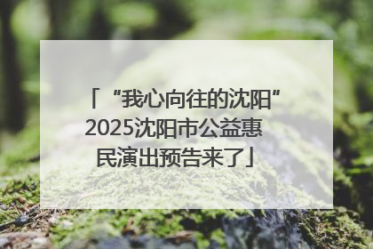 “我心向往的沈阳”2025沈阳市公益惠民演出预告来了
