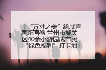 “方寸之美”绘就宜居新画卷 兰州市城关区40余小游园成市民“绿色福利”打卡地