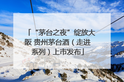 “茅台之夜”绽放大阪 贵州茅台酒（走进系列）上市发布
