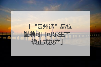 “贵州造”易拉罐装可口可乐生产线正式投产