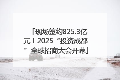 现场签约825.3亿元！2025“投资成都”全球招商大会开幕
