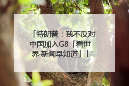 特朗普：我不反对中国加入G8「看世界·新闻早知道」