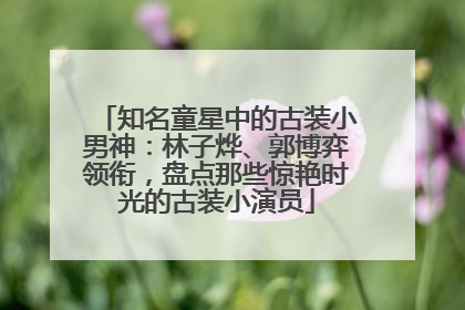 知名童星中的古装小男神：林子烨、郭博弈领衔，盘点那些惊艳时光的古装小演员