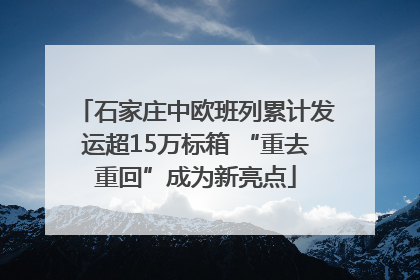 石家庄中欧班列累计发运超15万标箱 “重去重回”成为新亮点