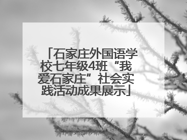 石家庄外国语学校七年级4班“我爱石家庄”社会实践活动成果展示