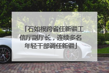 石如根跨省任新疆工信厅副厅长，连续多名年轻干部调任新疆
