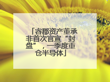 睿郡资产董承非首次官宣“封盘”，一季度重仓半导体