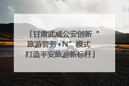 甘肃武威公安创新“旅游警务+N”模式 打造平安旅游新标杆