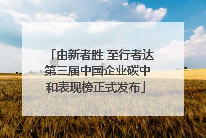 由新者胜 至行者达 第三届中国企业碳中和表现榜正式发布