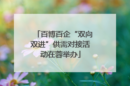 百博百企“双向双进”供需对接活动在蓉举办