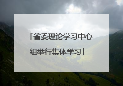 省委理论学习中心组举行集体学习