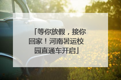 等你放假，接你回家！河南暑运校园直通车开启