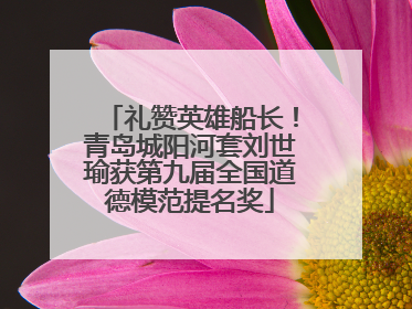 礼赞英雄船长！青岛城阳河套刘世瑜获第九届全国道德模范提名奖