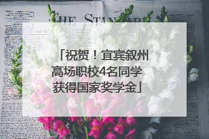祝贺！宜宾叙州高场职校4名同学获得国家奖学金