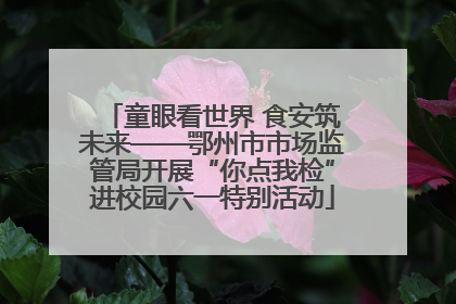 童眼看世界 食安筑未来——鄂州市市场监管局开展“你点我检”进校园六一特别活动