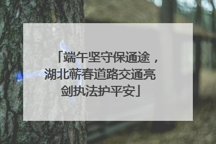 端午坚守保通途，湖北蕲春道路交通亮剑执法护平安