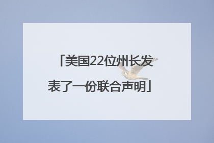 美国22位州长发表了一份联合声明