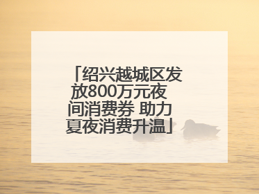 绍兴越城区发放800万元夜间消费券 助力夏夜消费升温