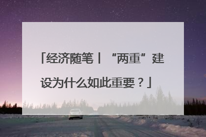 经济随笔丨“两重”建设为什么如此重要？