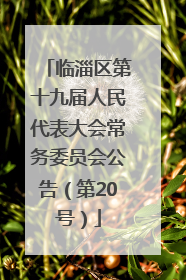 临淄区第十九届人民代表大会常务委员会公告（第20号）