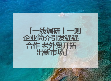 一线调研丨一则企业简介引发强强合作 老外贸开拓出新市场