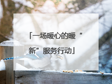 一场暖心的暖“新”服务行动