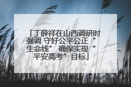 丁薛祥在山西调研时强调 守好公平公正“生命线” 确保实现“平安高考”目标