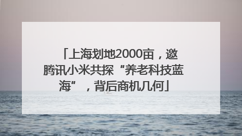 上海划地2000亩，邀腾讯小米共探“养老科技蓝海”，背后商机几何