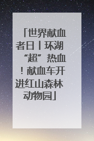 世界献血者日丨环湖“超”热血！献血车开进红山森林动物园