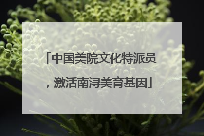中国美院文化特派员，激活南浔美育基因