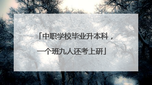 中职学校毕业升本科，一个班九人还考上研