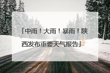 中雨！大雨！暴雨！陕西发布重要天气报告