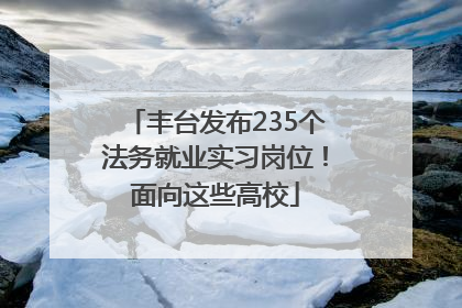 丰台发布235个法务就业实习岗位！面向这些高校