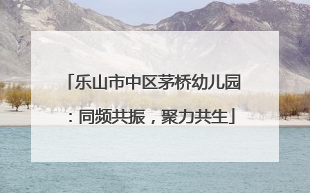 乐山市中区茅桥幼儿园：同频共振，聚力共生