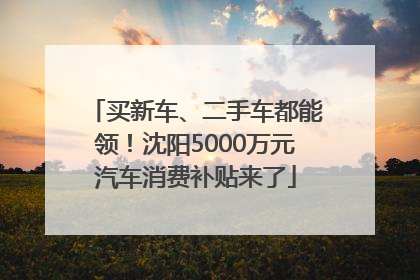买新车、二手车都能领！沈阳5000万元汽车消费补贴来了