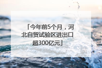 今年前5个月，河北自贸试验区进出口超300亿元