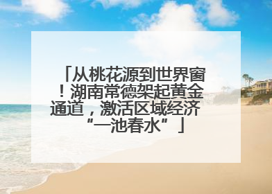 从桃花源到世界窗！湖南常德架起黄金通道，激活区域经济“一池春水”