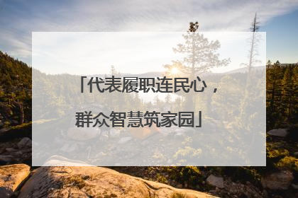 代表履职连民心，群众智慧筑家园