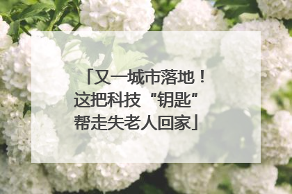 又一城市落地！这把科技“钥匙”帮走失老人回家