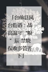 台前县凤台街道：战高温守“粮”辰 禁烧保收多管齐下