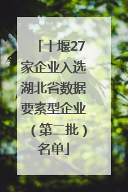 十堰27家企业入选湖北省数据要素型企业（第二批）名单