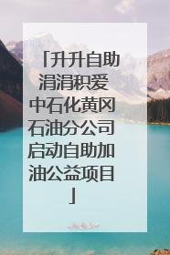 升升自助 涓涓积爱中石化黄冈石油分公司启动自助加油公益项目